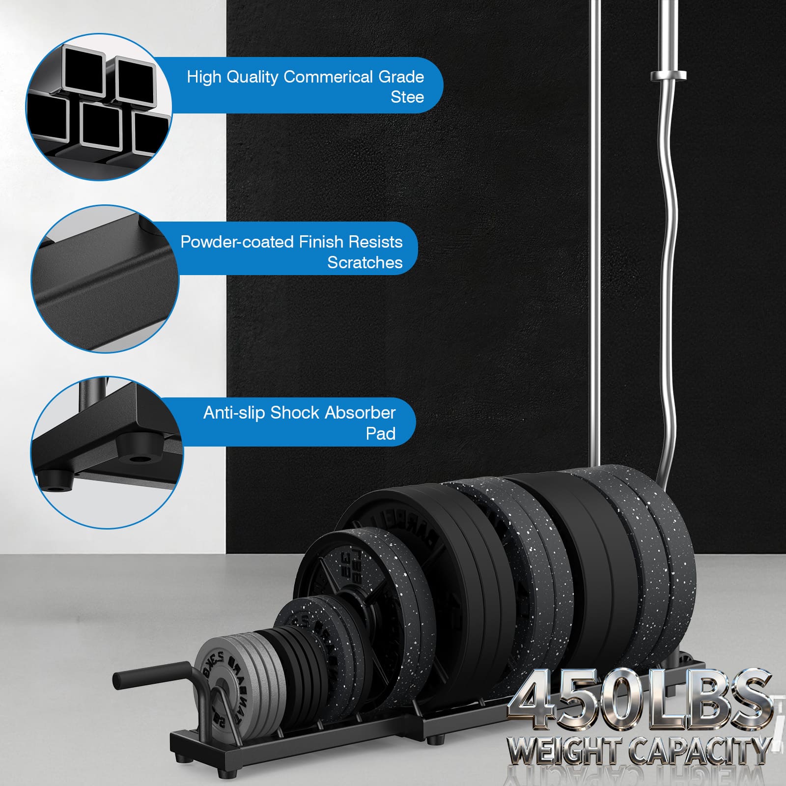 Weight Rack for Weight Plates & Olympic Bars BK-607