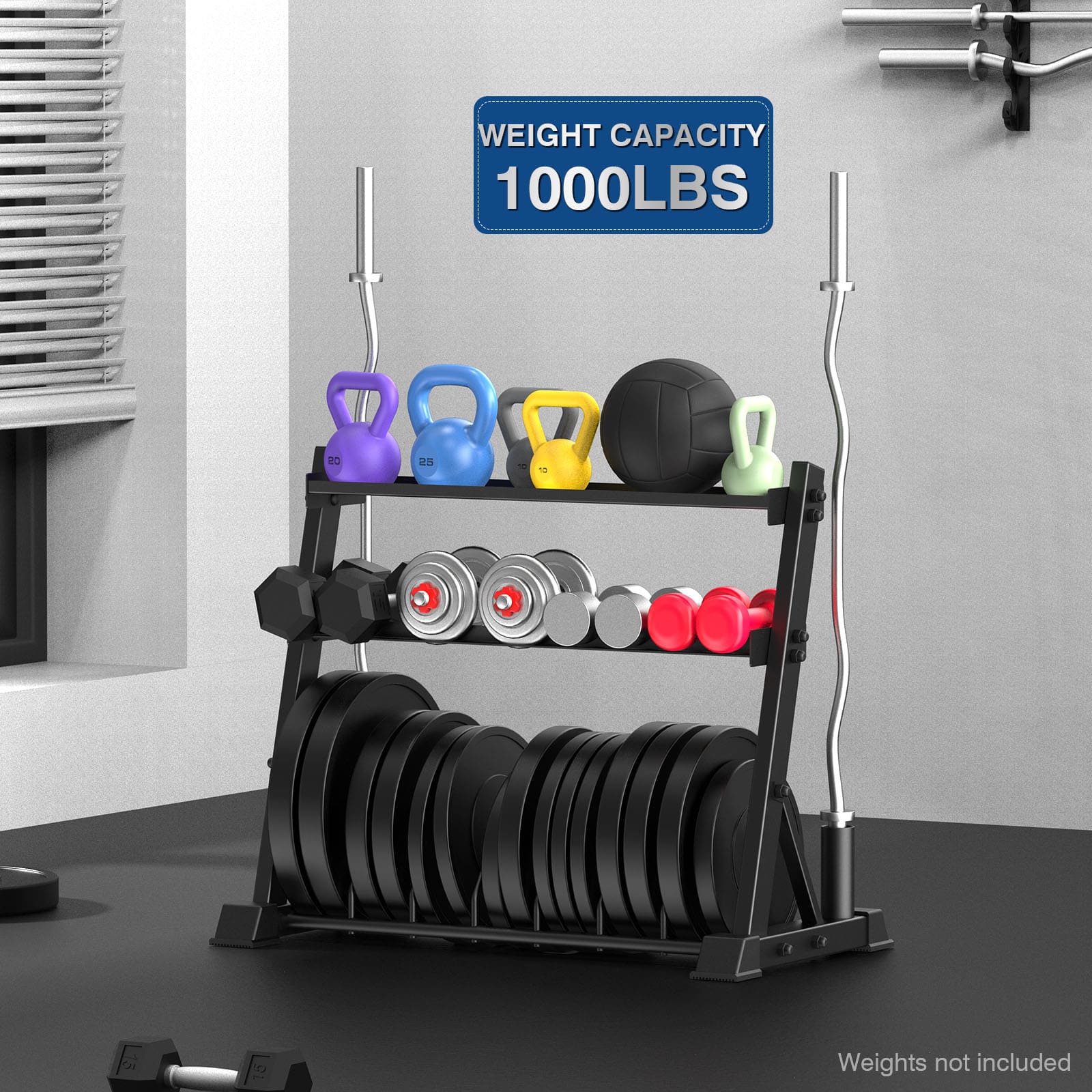 Dumbbell Rack 3-Tier Weight Plate Rack UF-88