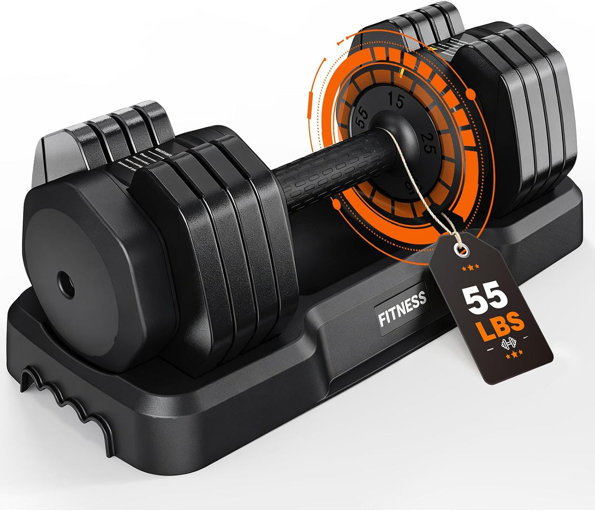 Adjustable Dumbbells Set, Single 55lb/ Pair 110lb
