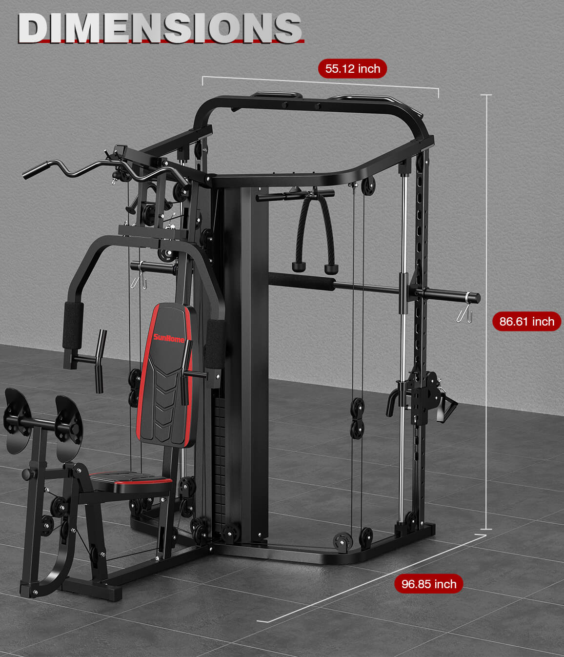 2-IN-1 Multi Gym Station and Smith Machine