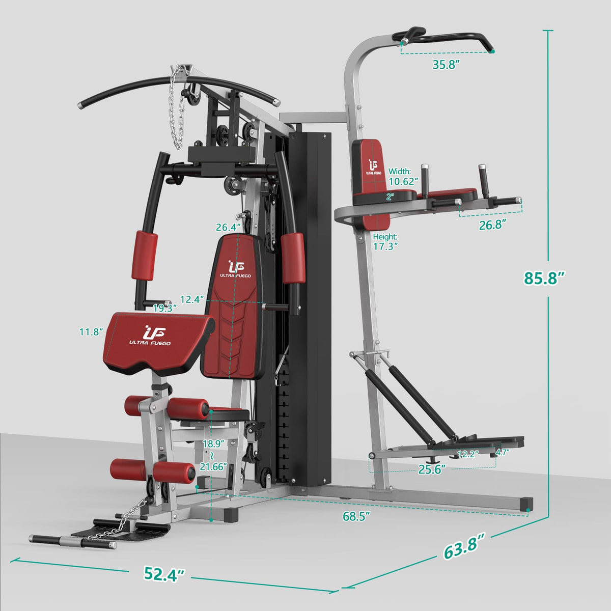 Multi-Gym Station with Power Tower & Stepper