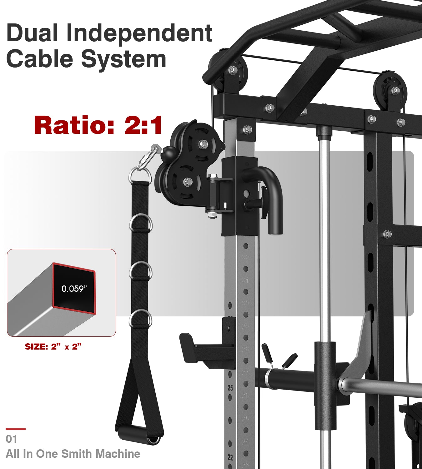 Smith Machine with 320lbs Weight Stack DN-938B