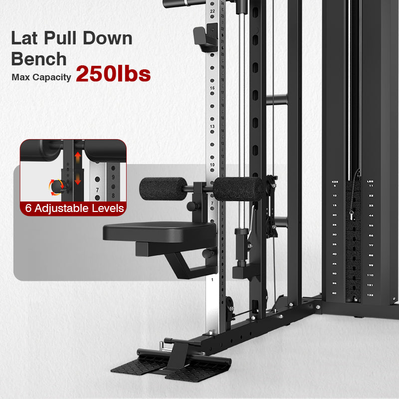 Smith Machine with Weight Bench and 240lbs Weight Plates DN-938 Series