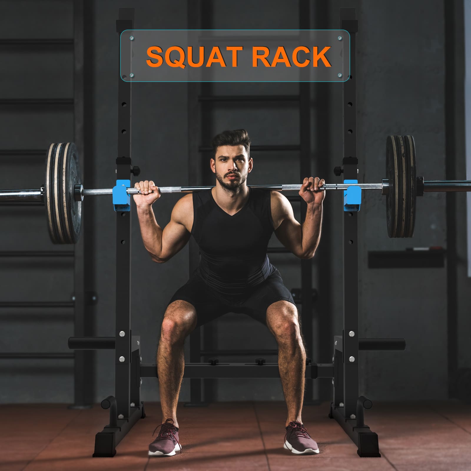 Adjustable Squat Rack,Multi-Function Barbell Rack 855