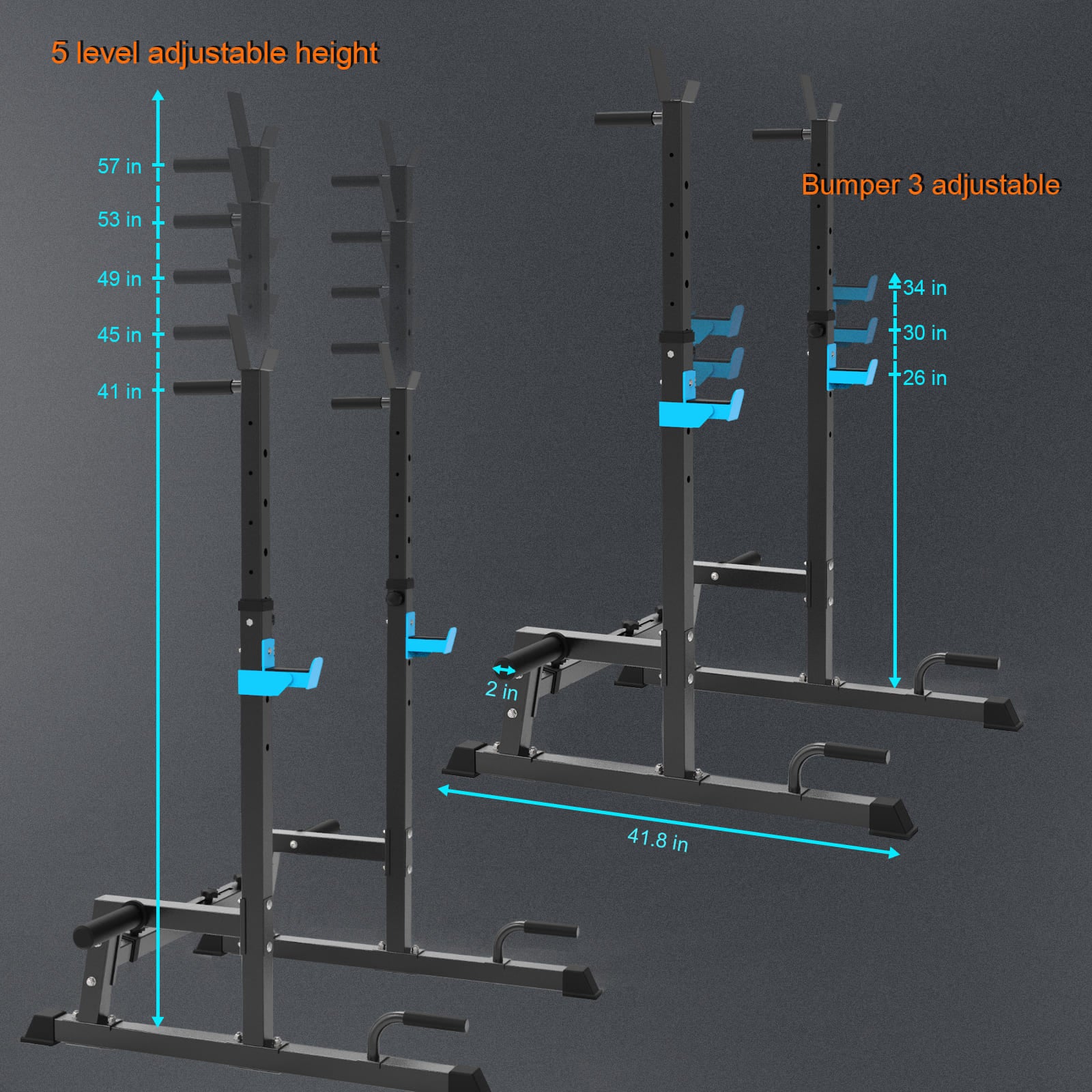 Adjustable Squat Rack,Multi-Function Barbell Rack 855