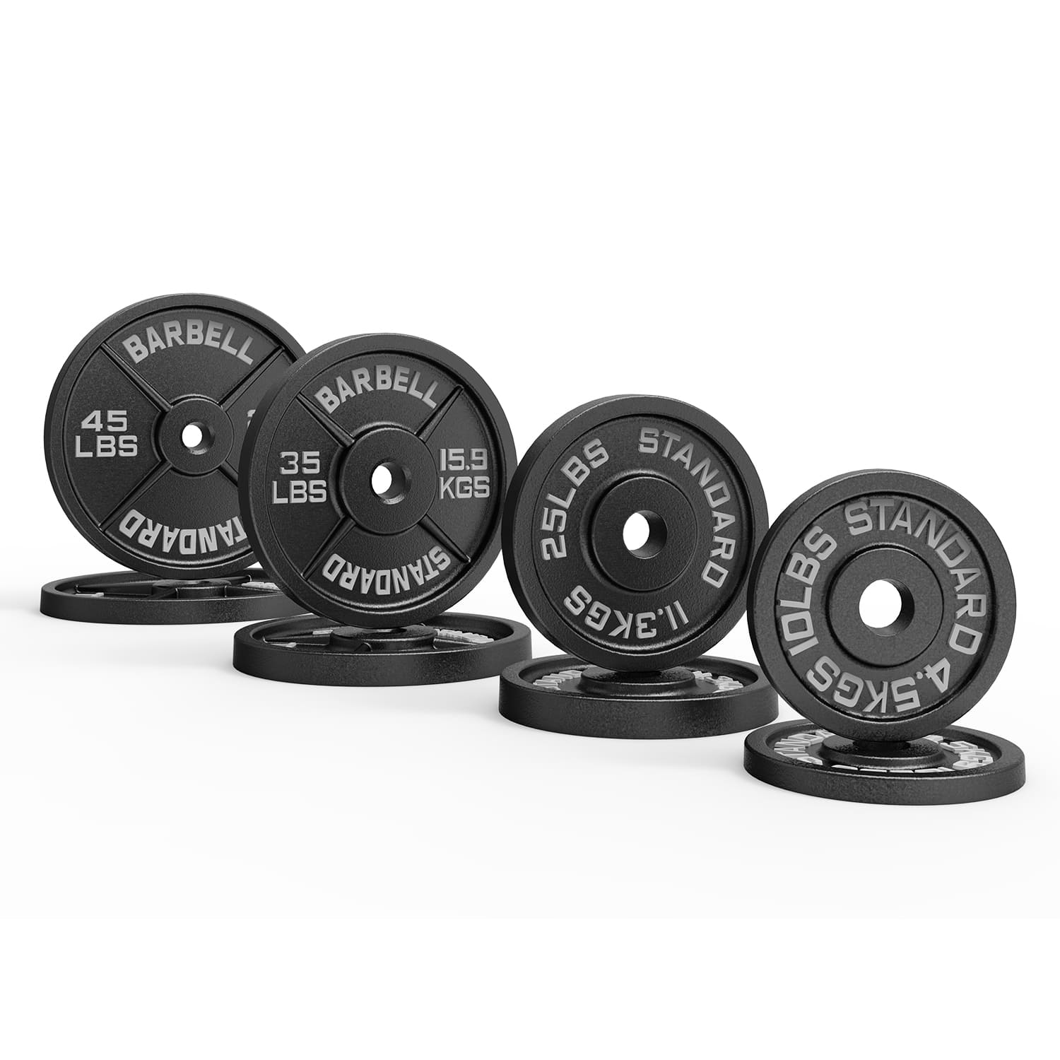2 Inch Cast Iron Weight Plates Package 230lbs(2*10lbs+2*25lbs+2*35lbs+2*45lbs)