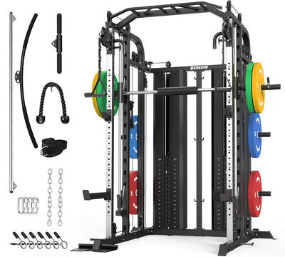 All in One Smith Machine Rack with Weight Stacks & Dual Cable System