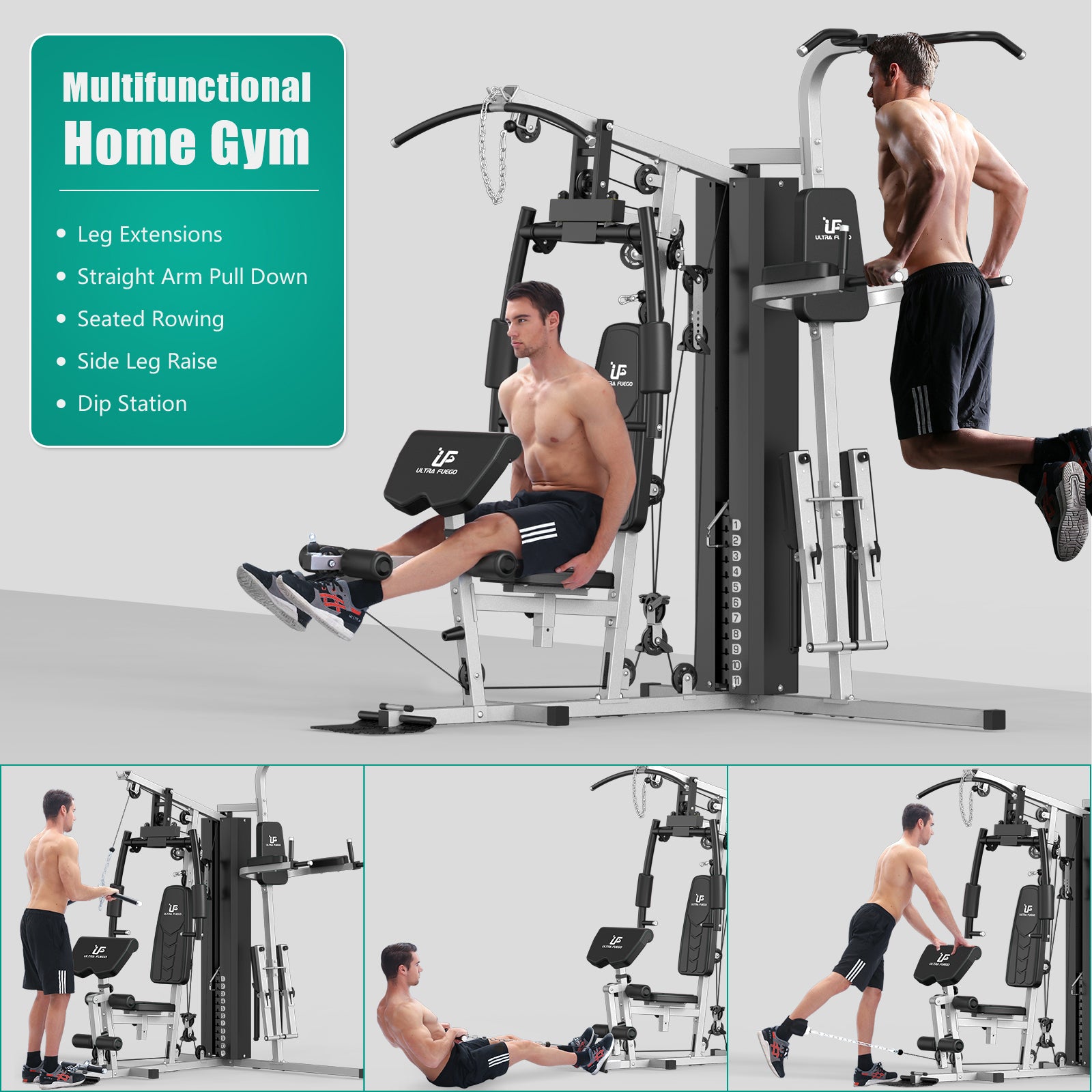 Multi-Gym Station with Power Tower & Stepper UF-1186L