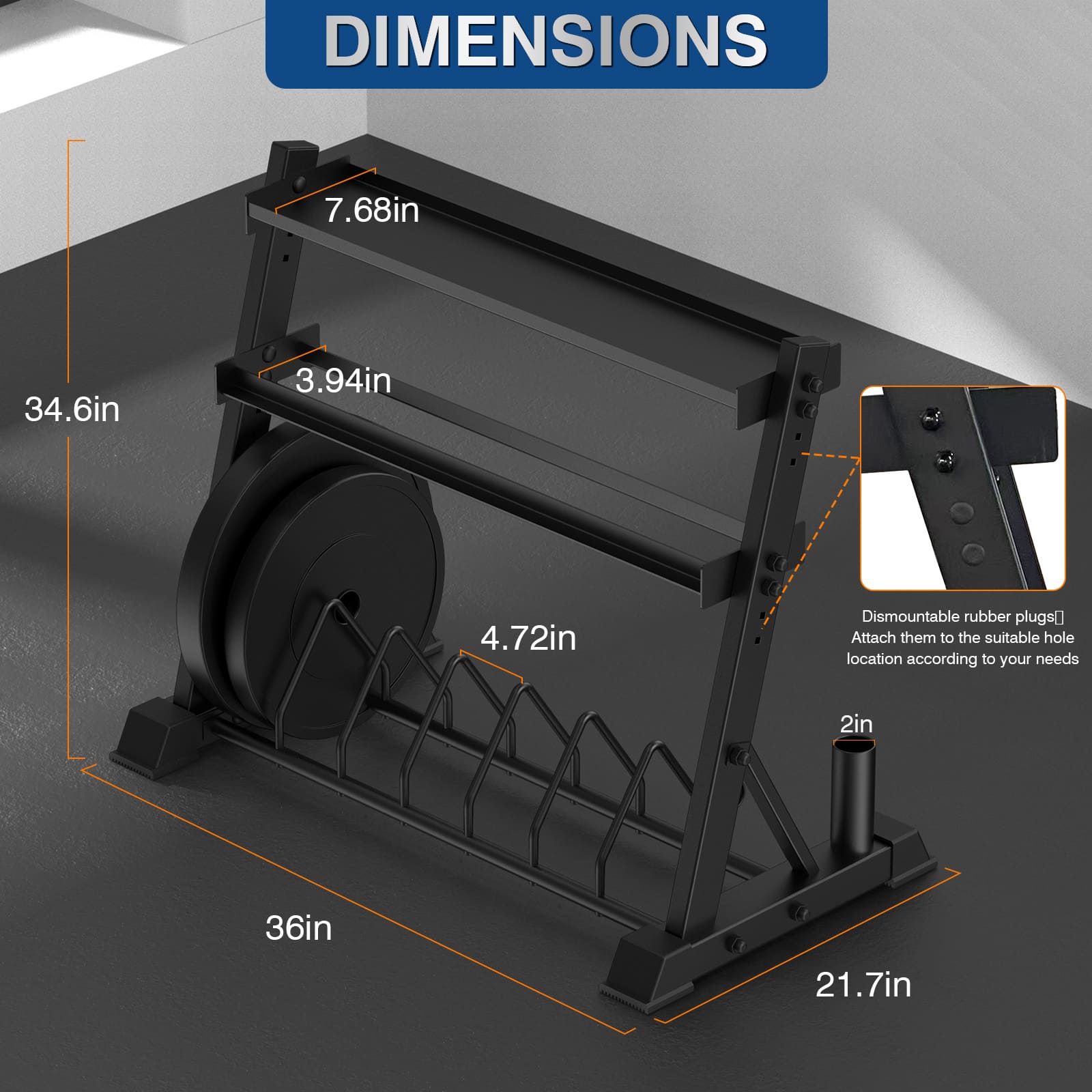 Dumbbell Rack 3-Tier Weight Plate Rack UF-88