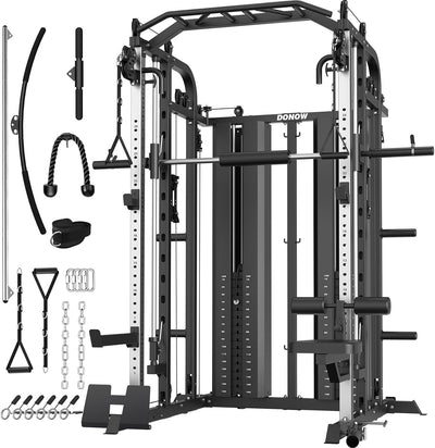 Multi-Functional Smith Machine with Cable Crossover System