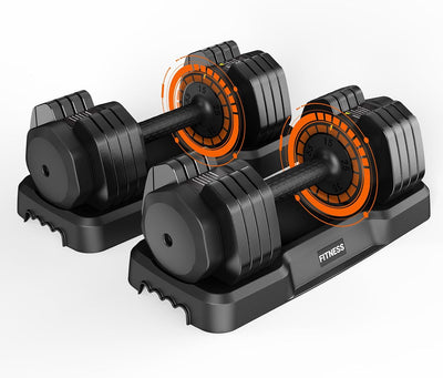 Adjustable Dumbbells Set, Single 55lb/ Pair 110lb