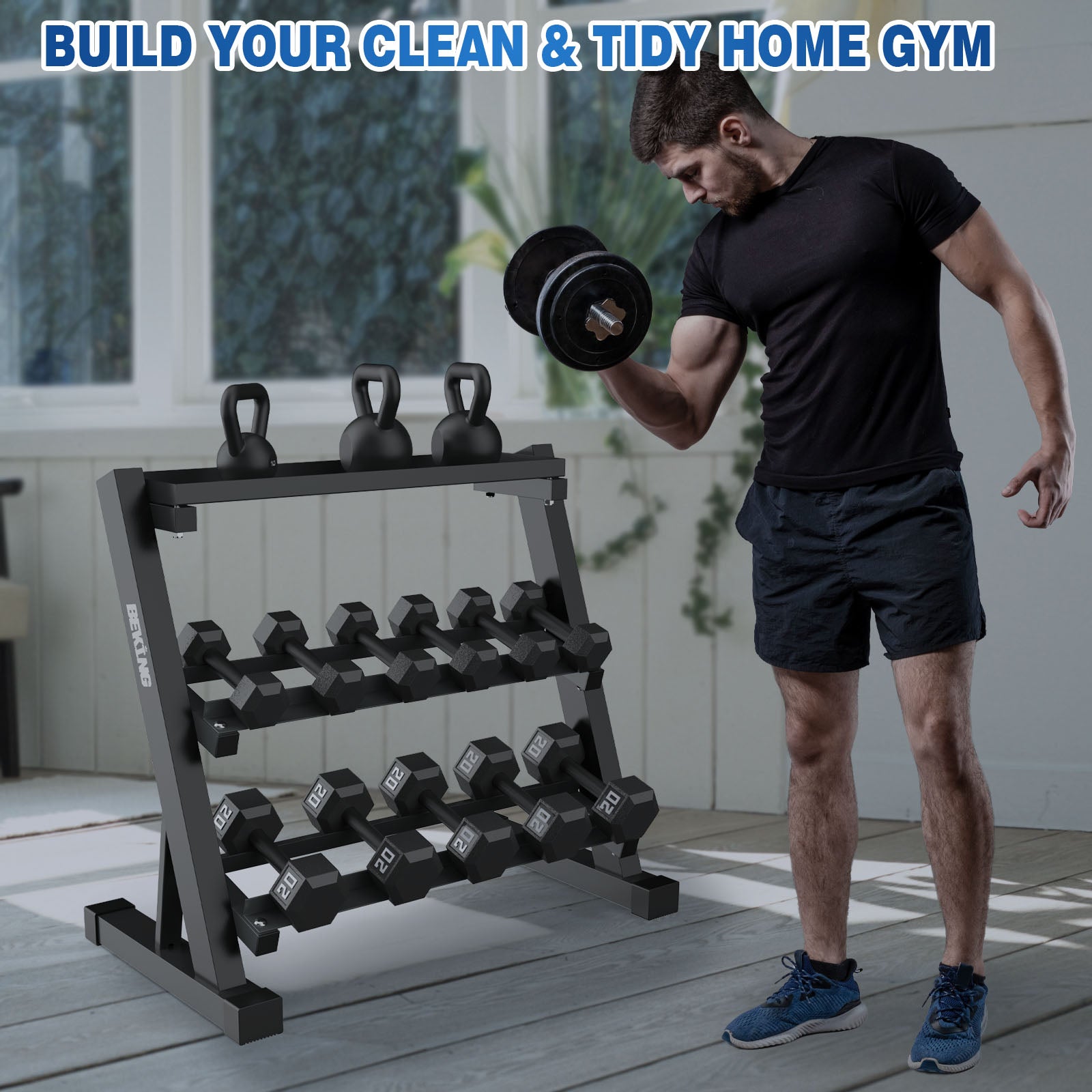 3 Tier Dumbbell Rack,1000LB Capacity BK-96