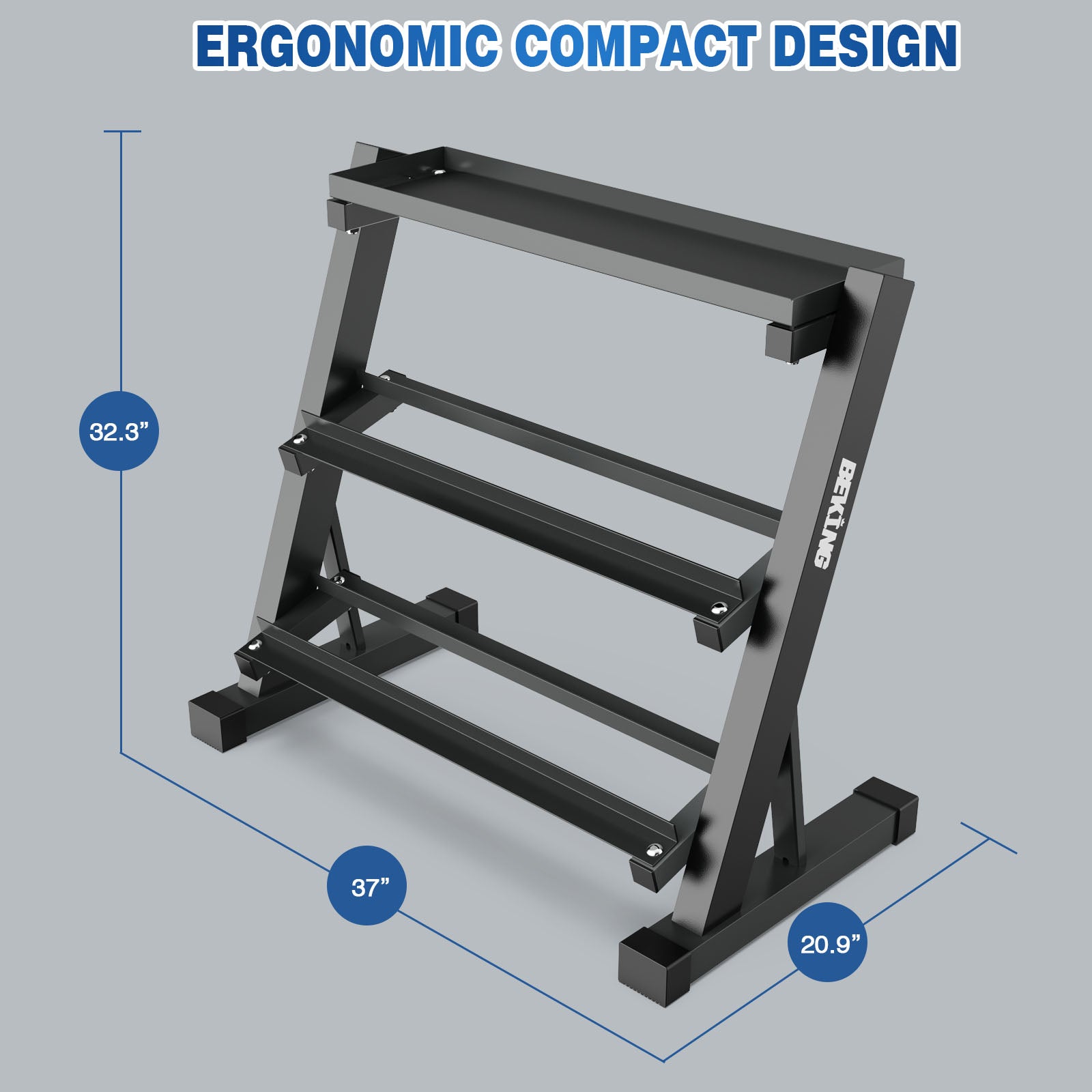 3 Tier Dumbbell Rack,1000LB Capacity BK-96