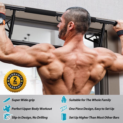 Door Frame Pull up Bar with Padded Handles Foldable for Home Gym, No Drilling
