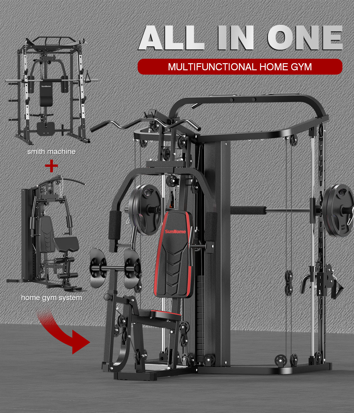 2-IN-1 Multi Gym Station and Smith Machine