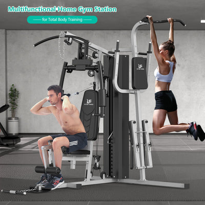 Multi-Gym Station with Power Tower & Stepper