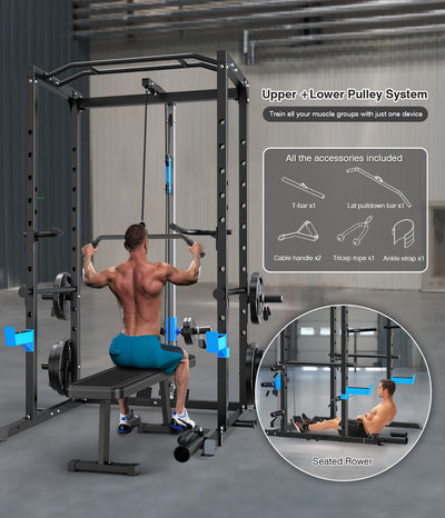 Power Cage, Multi-Functional Power Rack with Complete Attachments 896
