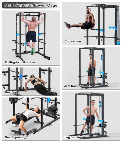 Power Cage, Multi-Functional Power Rack with Complete Attachments 896