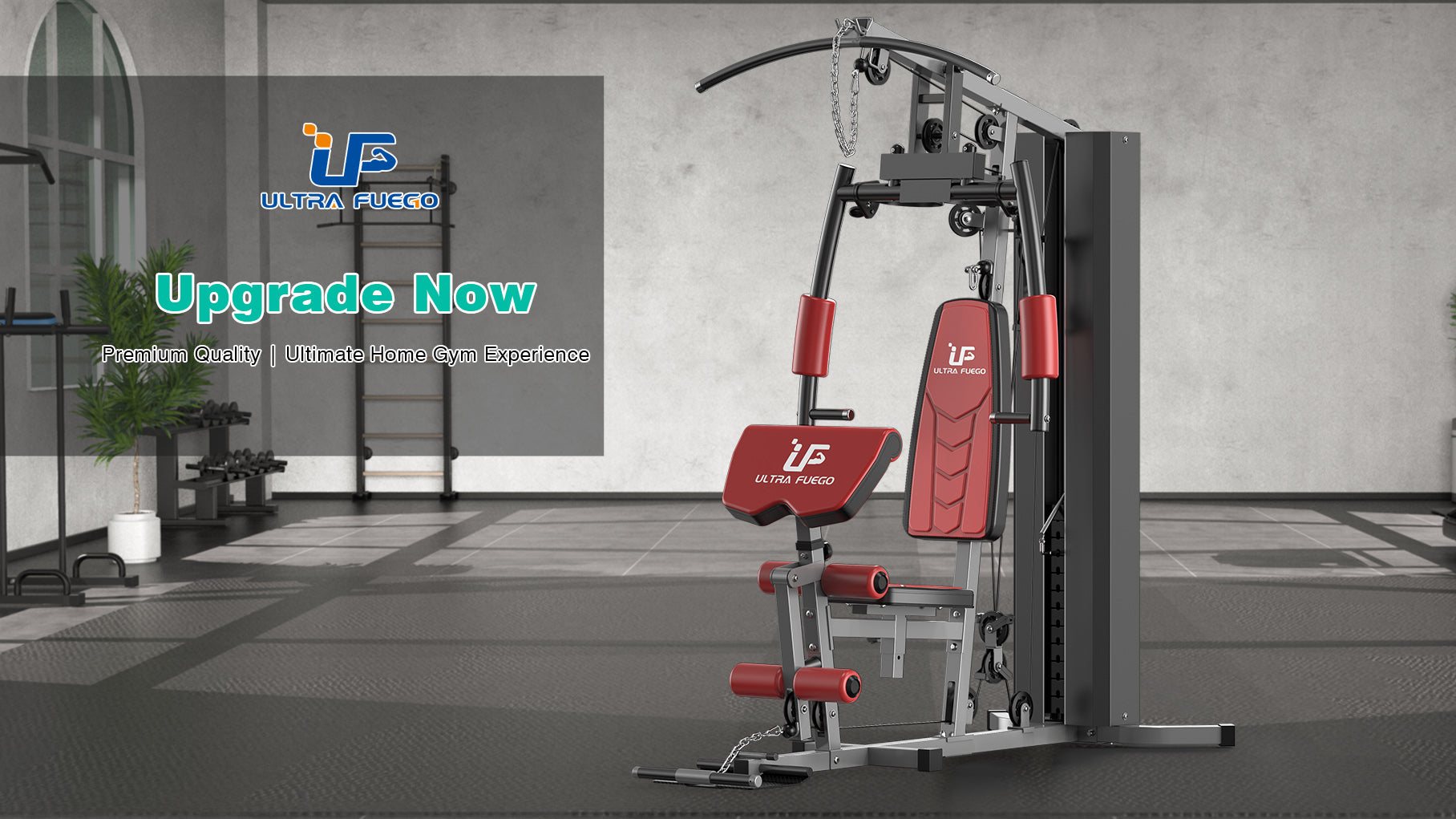 Load video: Home Gym Station Workout Equipment Red
