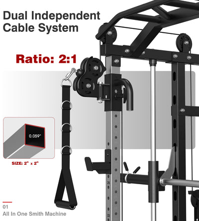 Smith Machine with 320lbs Weight Stack DN-938B