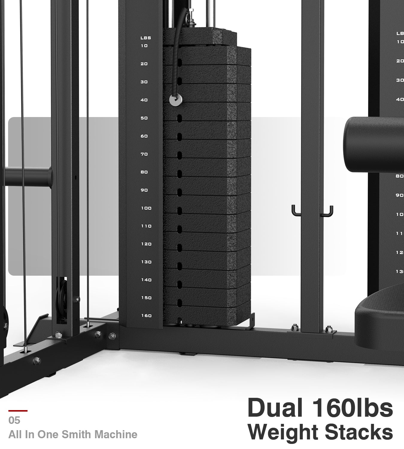 Smith Machine with 320lbs Weight Stack DN-938B