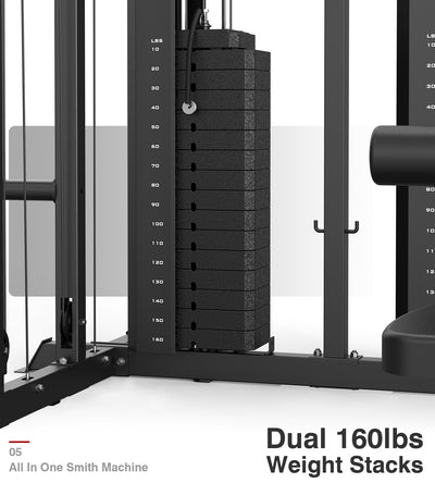 Smith Machine with 320lbs Weight Stack DN-938B