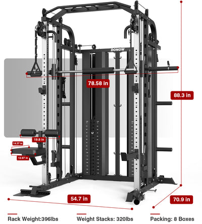 Smith Machine with 320lbs Weight Stack DN-938B