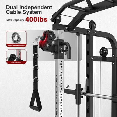 Smith Machine with Weight Bench and 240lbs Weight Plates DN-938 Series