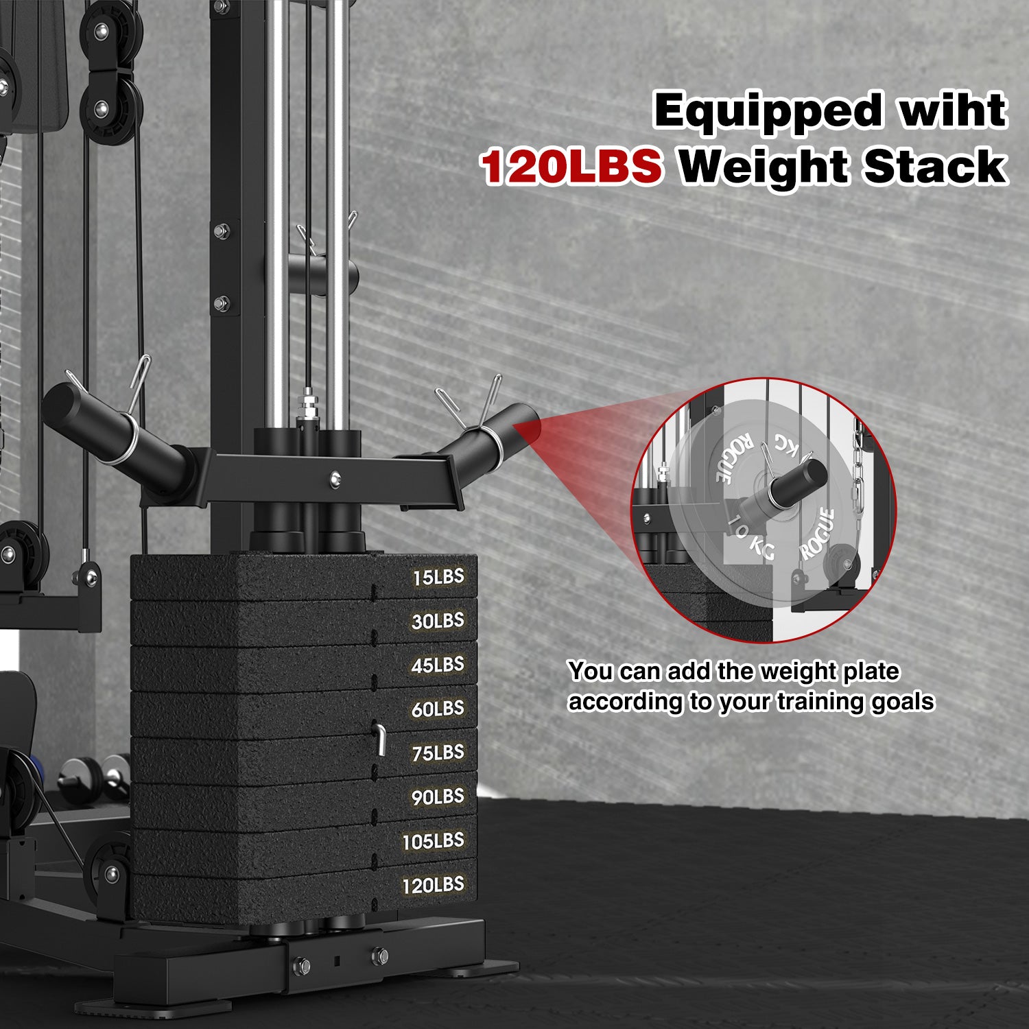 Smith Machine with Bench & 230lbs Weight Plates 9110