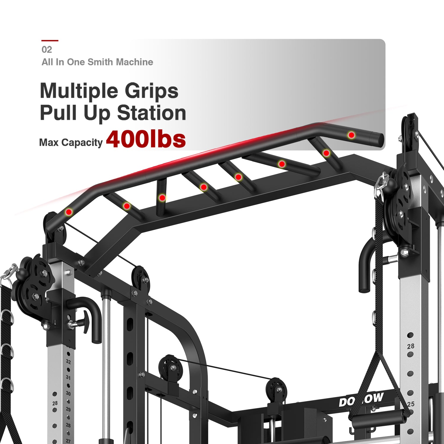 Multi-Functional Smith Machine with Cable Crossover System