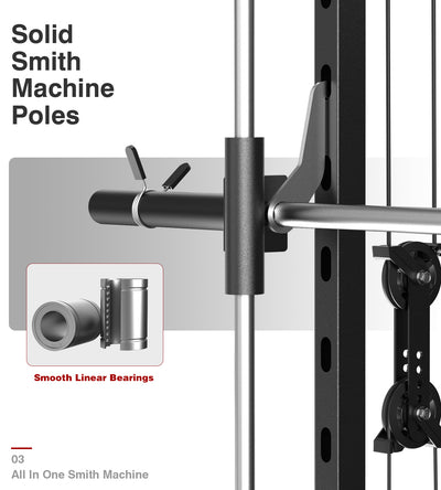 Multi-Functional Smith Machine with Cable Crossover System