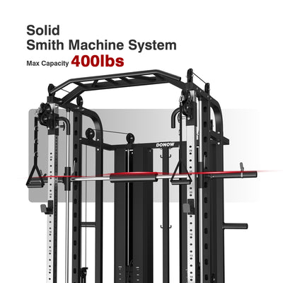Multi-Functional Smith Machine with Cable Crossover System