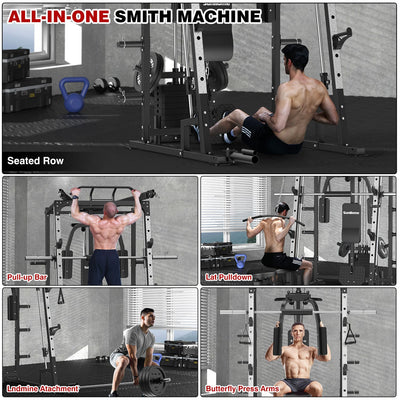 All in One Smith Machine Power Rack（Pro Weight Bench and Plates Optional）