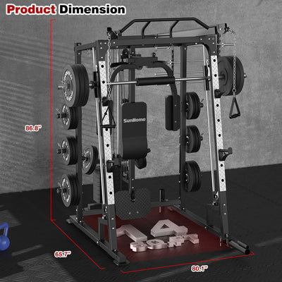 All in One Smith Machine Power Rack（Pro Weight Bench and Plates Optional）