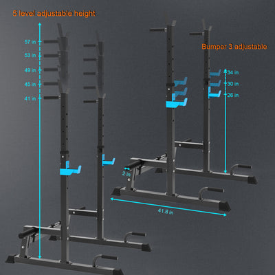 Adjustable Squat Rack,Multi-Function Barbell Rack 855