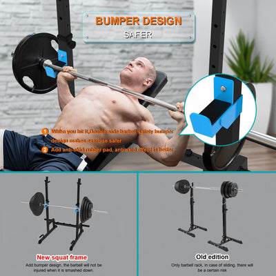 Adjustable Squat Rack,Multi-Function Barbell Rack 855