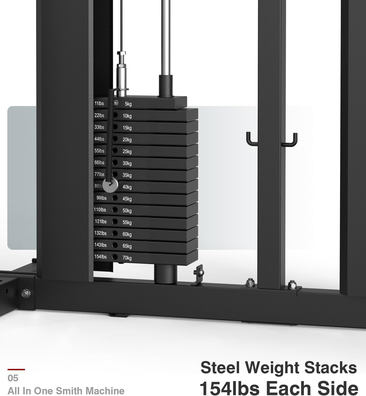 All in One Smith Machine Rack with Weight Stacks & Dual Cable System