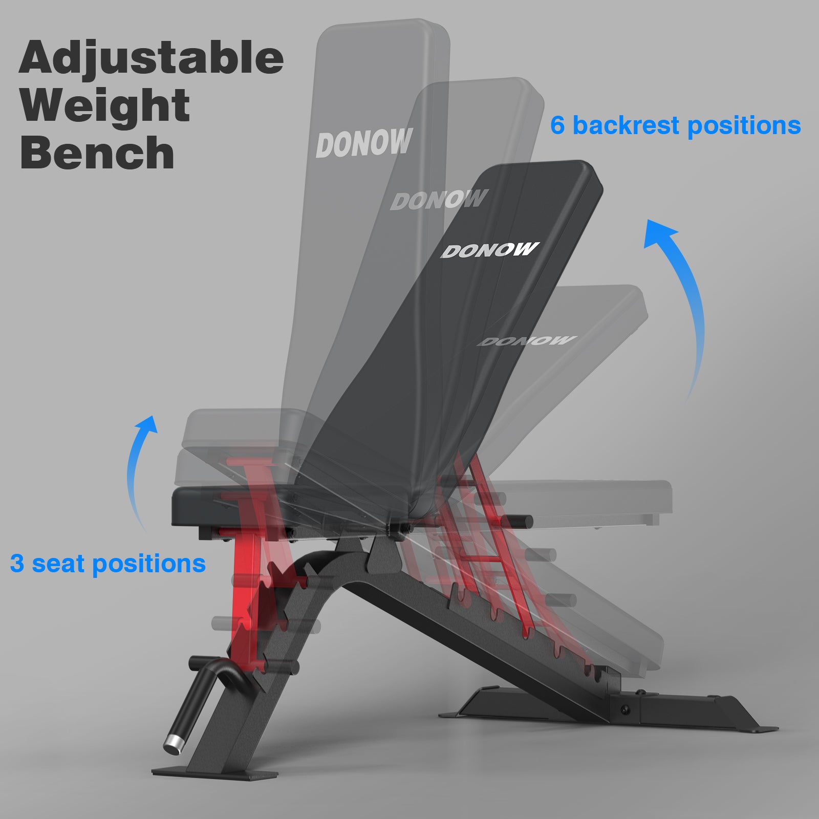 Commercial Adjustable Weight Bench | Item Weight:48lbs